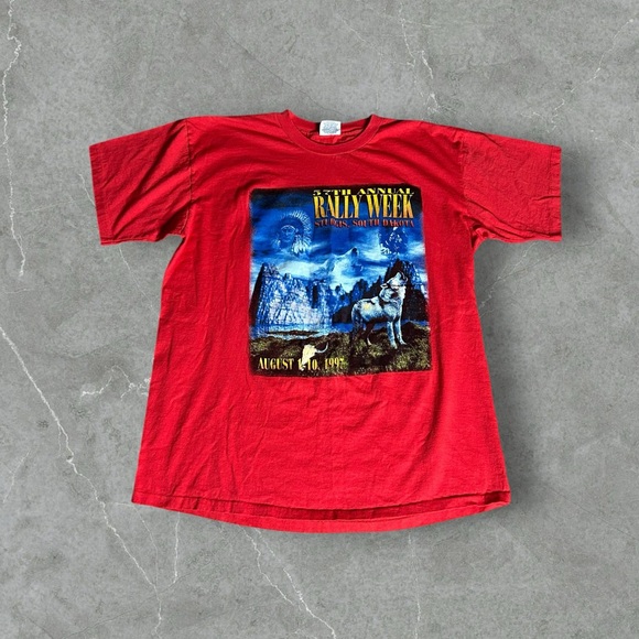 Vintage Harley Davidson Shirt Men’s XL Red 90s 1997 Sturgis‎ Rally Bike Week USA - Picture 1 of 11
